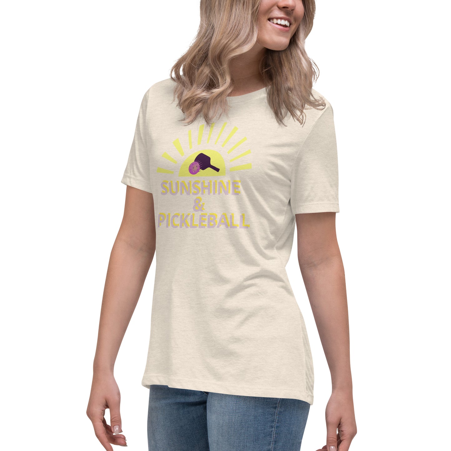 Sunshine & Pickleball Women's Relaxed T-Shirt