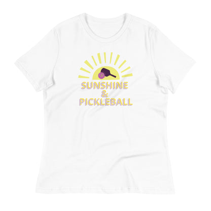 Sunshine & Pickleball Women's Relaxed T-Shirt