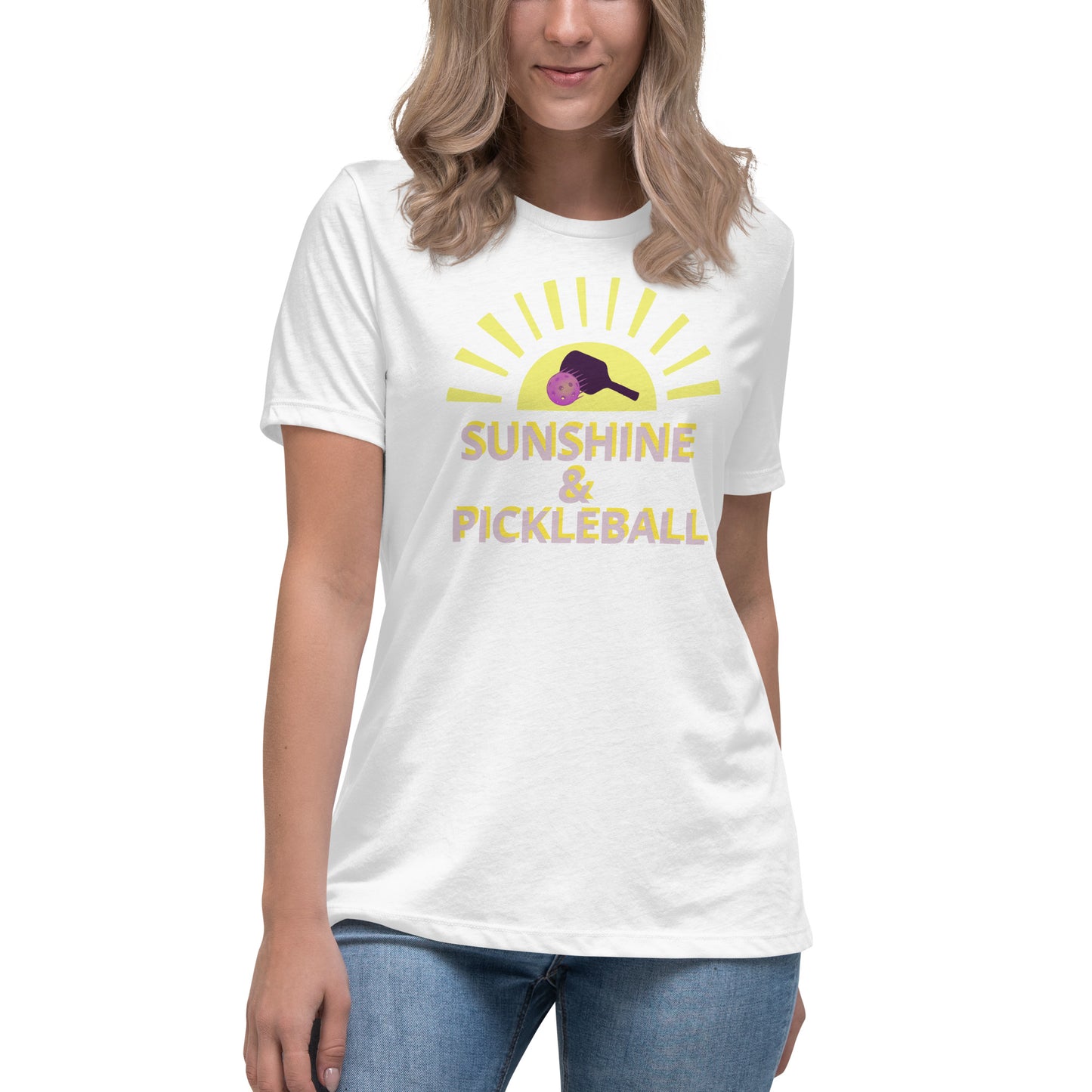 Sunshine & Pickleball Women's Relaxed T-Shirt