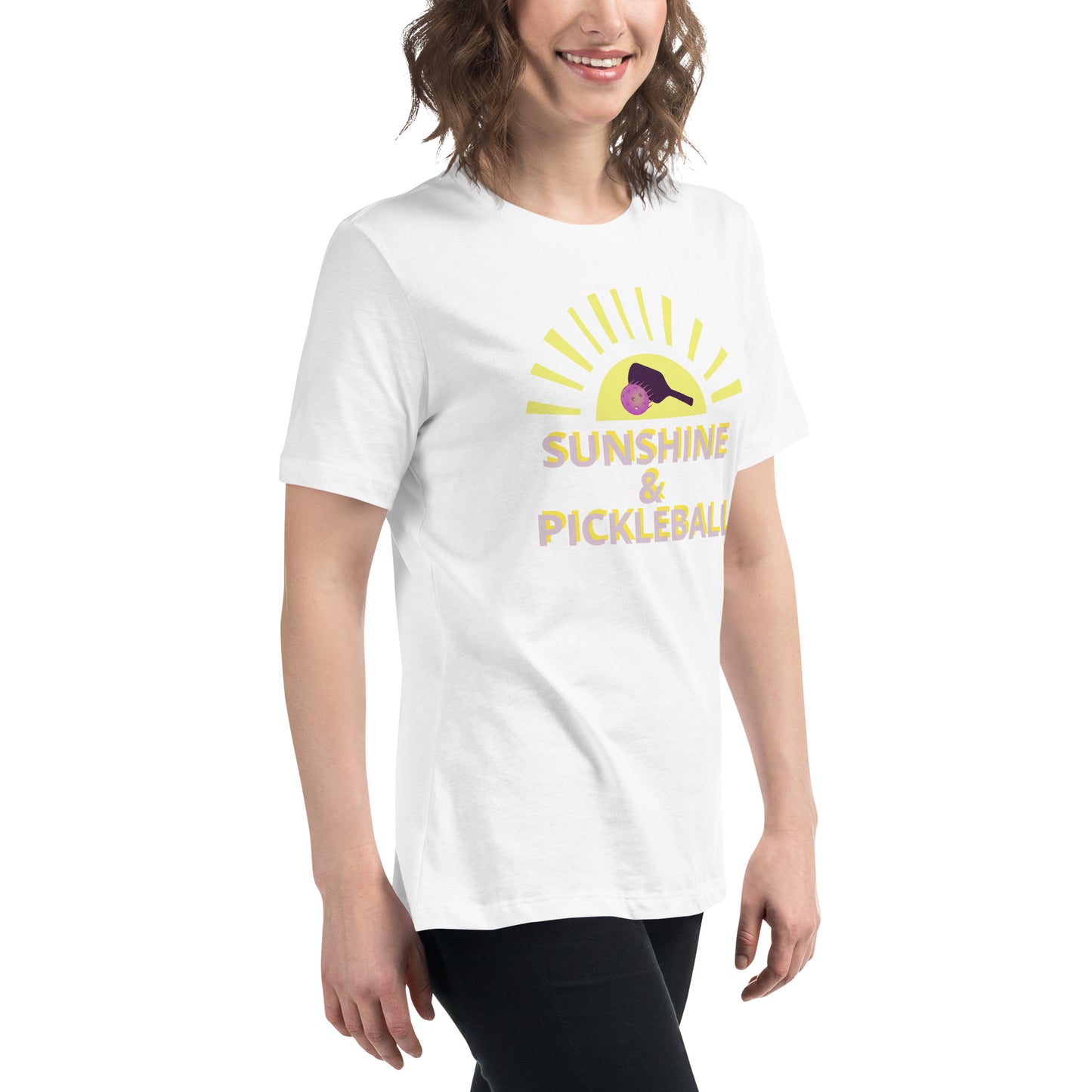 Sunshine & Pickleball Women's Relaxed T-Shirt